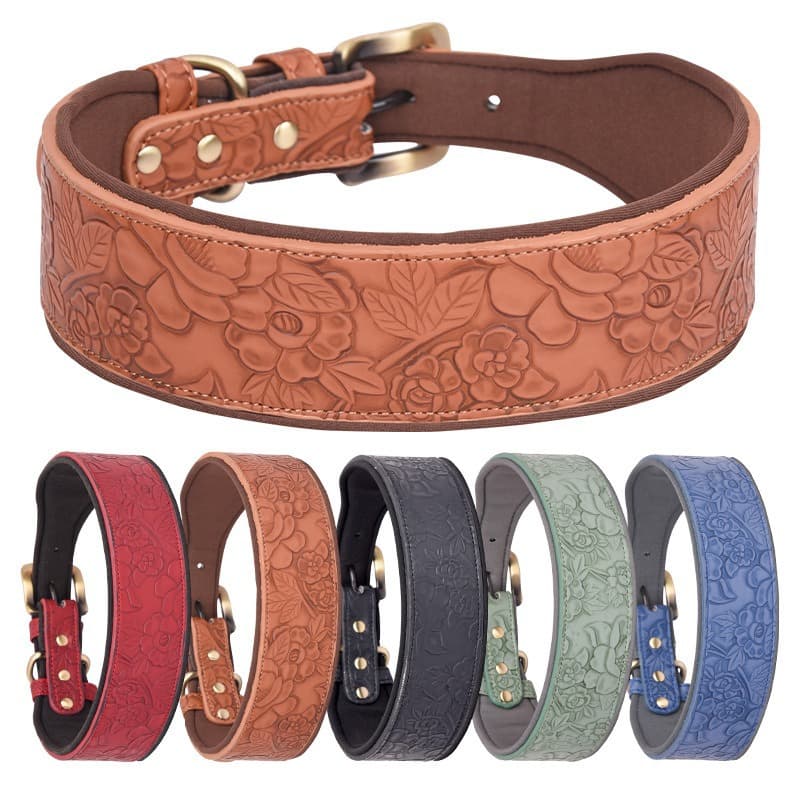 Embossed PU Dog Collar main product image
