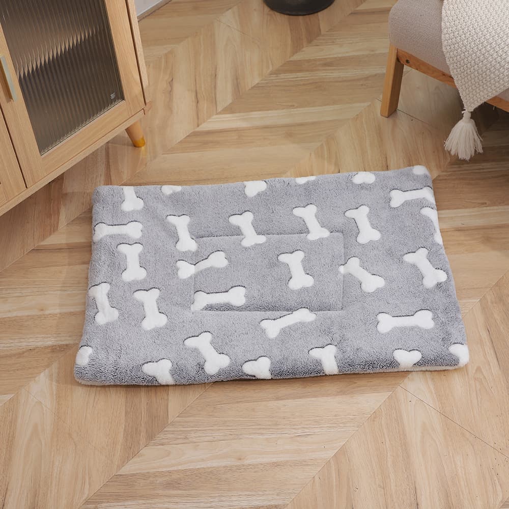 Gray bone flannel pet sleep mat pattern