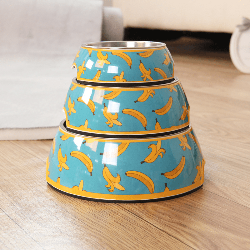 Patterned Stainless Steel Pet Bowl main product image